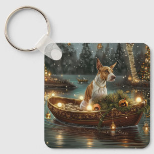 Porte-clés Voyage de fête de Noël de Bull Terrier