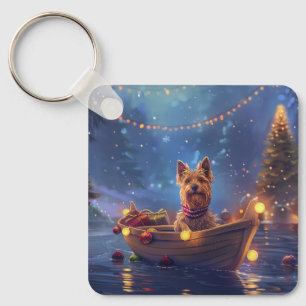 Porte-clés Voyage de fête de Noël du Terrier Australien