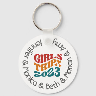 Porte-clés Voyage de fille 2023 Couleurs et texte personnalis