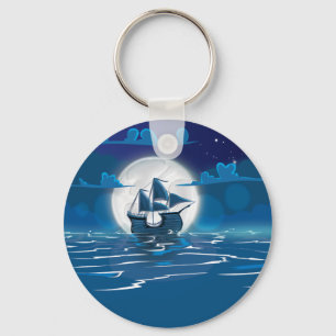 Porte-clés Voyage de voilier sous le clair de lune