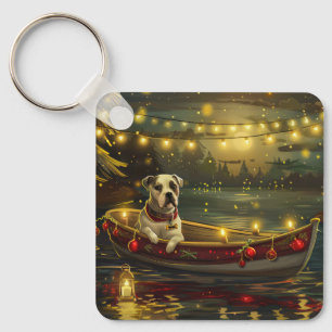 Porte-clés Voyage festif de Noël de l'American Staffordshire