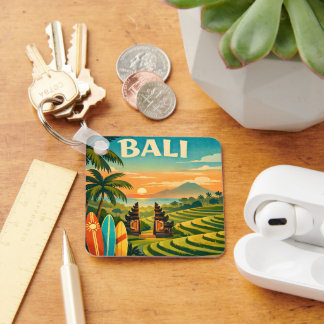 Porte-clés Voyage Rétro Tropical à Bali