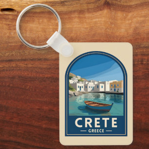 Porte-clés Voyage Rétro Vintage Crète Grèce Bord de Mer