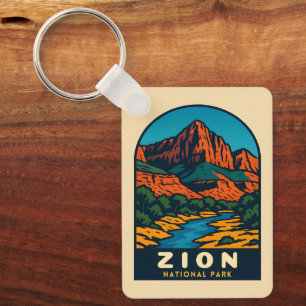 Porte-clés Voyage Rétro Vintage Parc National de Zion Utah
