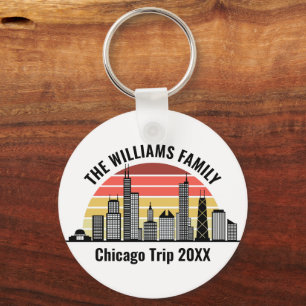 Porte-clés Voyage sur mesure à Chicago au coucher du soleil e