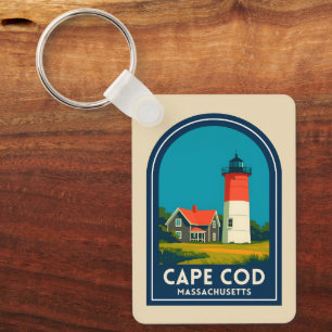 Porte-clés Voyage Vintage Cap Cod Phare Nauset Rétro