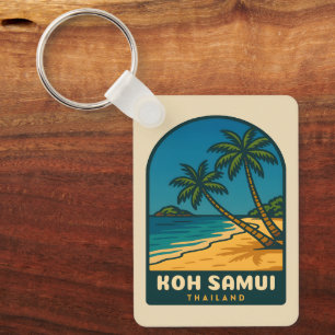 Porte-clés Voyage Vintage Koh Samui Thaïlande Plage Rétro