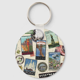 Porte-clés voyage vintage moderne USA