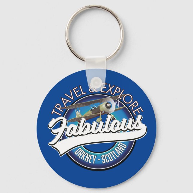 Porte-clés Voyagez, explorez le fabuleux Orkney Écosse logo (Recto)
