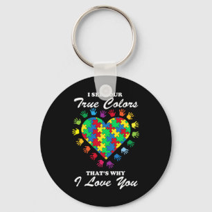 Porte-clés Vrai Couleurs Puzzle Coeur Cool Sensibilisation su