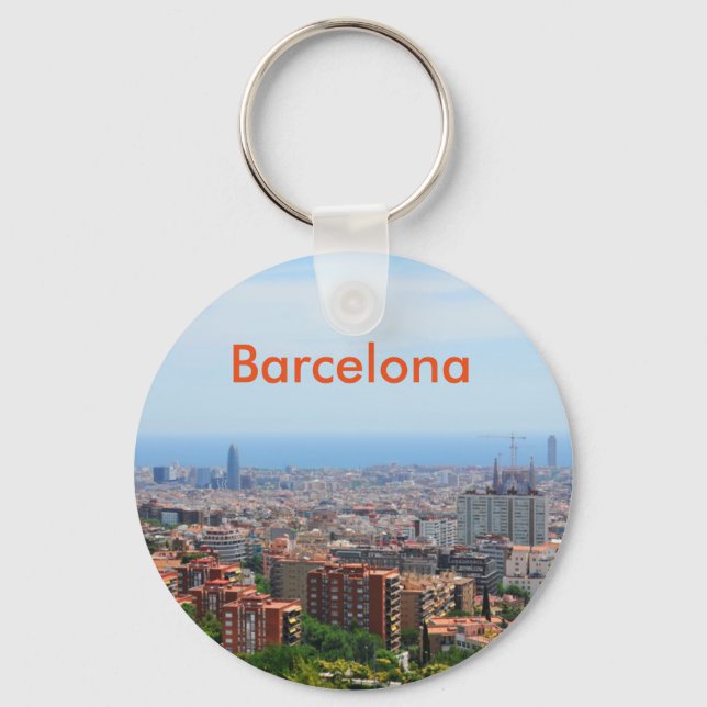Porte-clés Vue aérienne de Barcelone, Espagne (Recto)