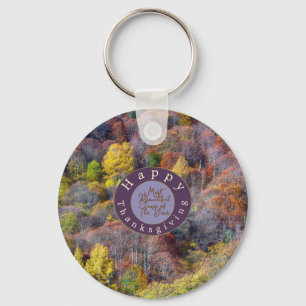 Porte-clés Vue aérienne de la forêt d'automne Arbres colorés