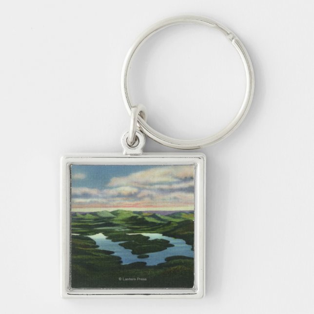 Porte-clés Vue aérienne du lac Placid (Devant)