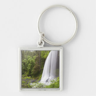 Porte-clés Vue brouillée de cascade et de forêt en Orégon