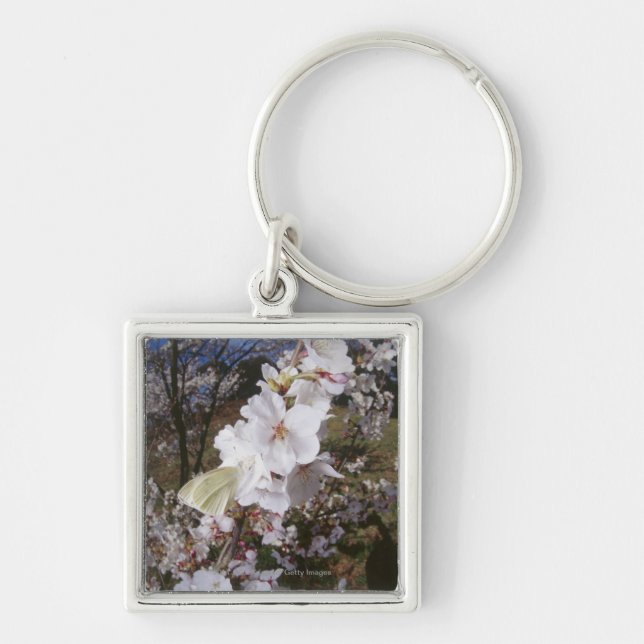 Porte-clés Vue de Fisheye de papillon sur la fleur (Devant)