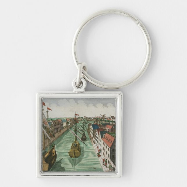 Porte-clés Vue de la porte de Kettel à Delft (gravure) (Devant)