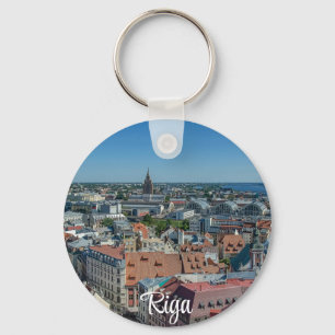 Porte-clés Vue de la vieille ville de Riga d'en haut