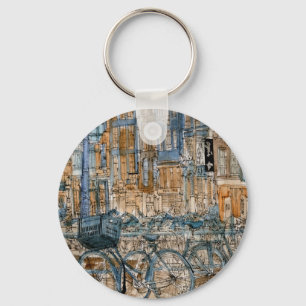 Porte-clés Vue de New York City d'aquarelle des destinations