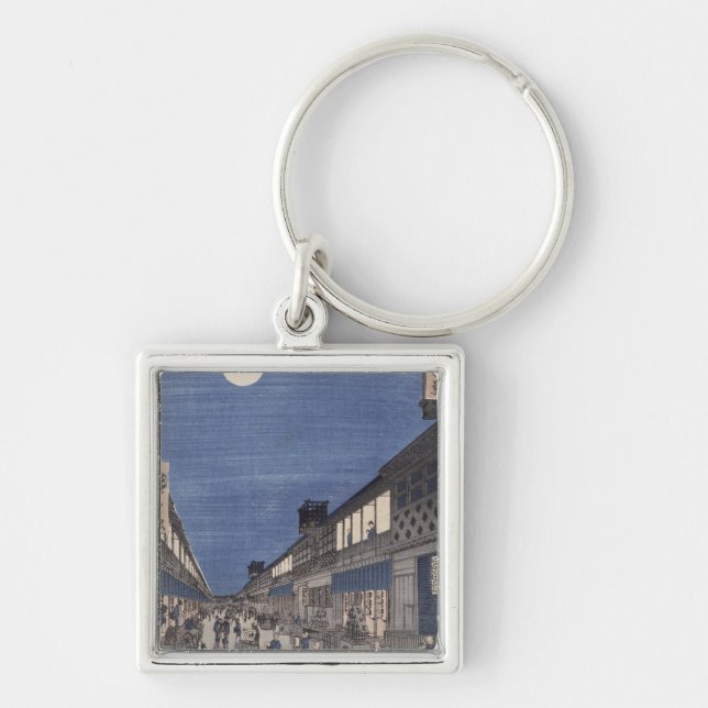 Porte-clés Vue de nuit de rue de Saruwaka (Devant)