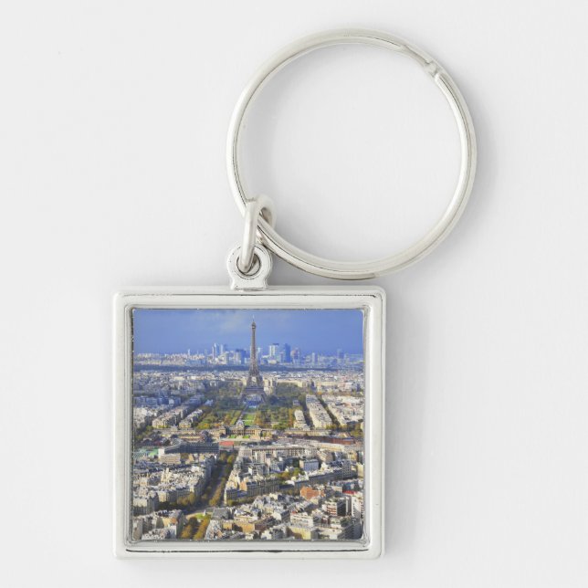 Porte-clés Vue de Paris avec la défense de Tour Eiffel et de (Devant)