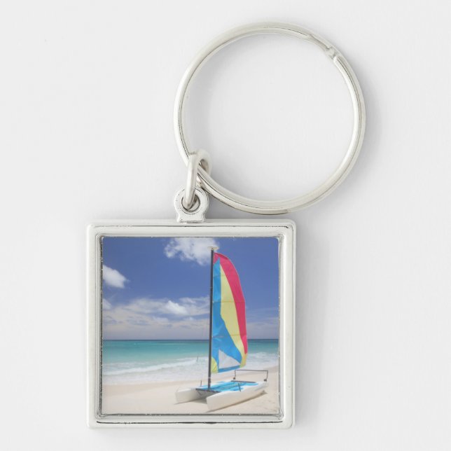 Porte-clés Vue de plage avec le voilier (Devant)