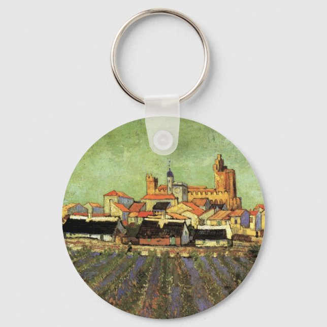Porte-clés Vue de Saintes Maries par Vincent van Gogh (Recto)