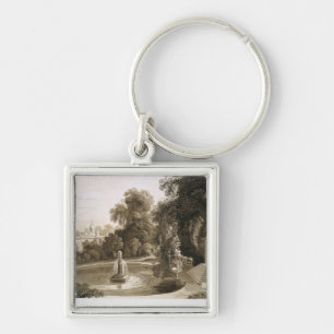 Porte-clés Vue du temple de Suryah et de la fontaine de M