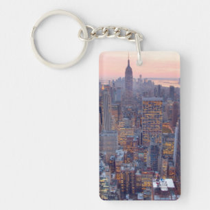 Porte-clés Vue large de Manhattan au coucher du soleil