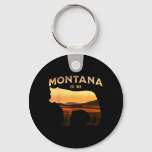 Porte-clés Vue panoramique du Montana Est 1889 Wolf Scenic Wi