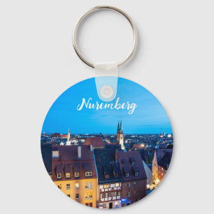 Porte-clés Vue sur la vieille ville de Nuremberg la nuit