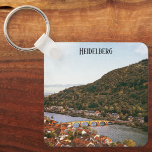 Porte-clés Vue ville de Heidelberg Allemagne vintage