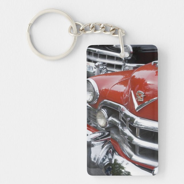 Porte-clés WA, Seattle, automobile américaine classique. (Devant)