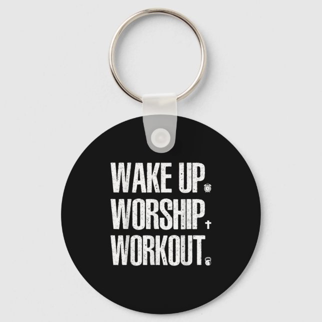 Porte-clés Wake Up Worship Workout Lovers Faith Christian Wom (Recto)