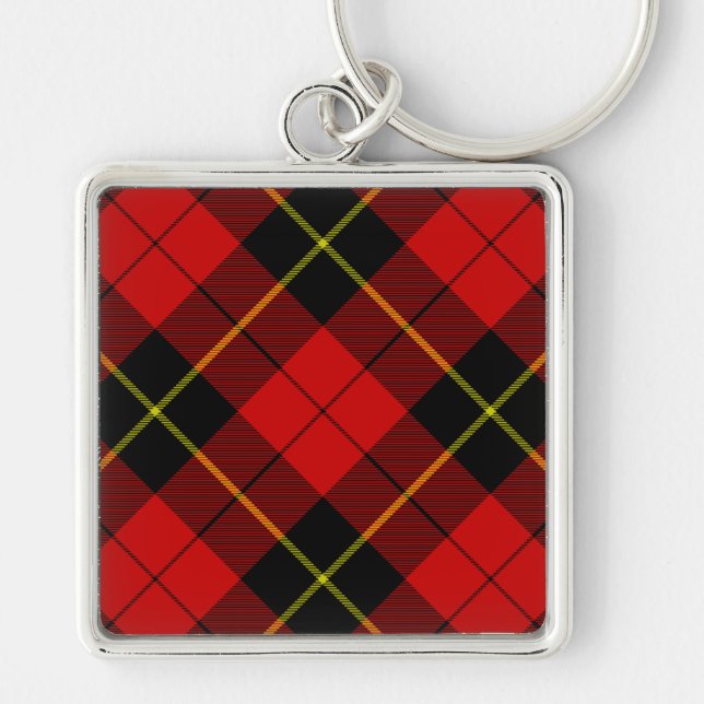Porte-clés Wallace tartan rouge noir plaid (Devant)