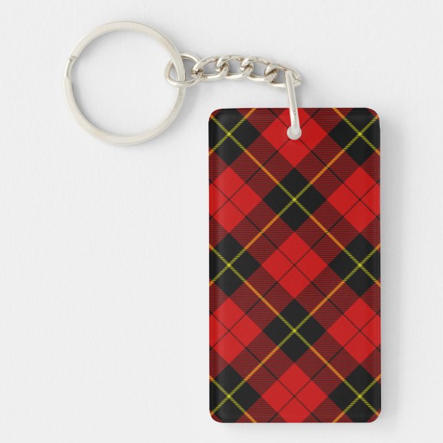 Porte-clés Wallace tartan rouge noir plaid (Devant)