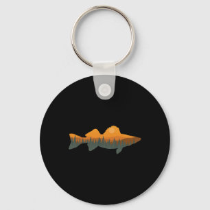 Porte-clés Walleye Fishing Forest Nature Pêcheur de la faune