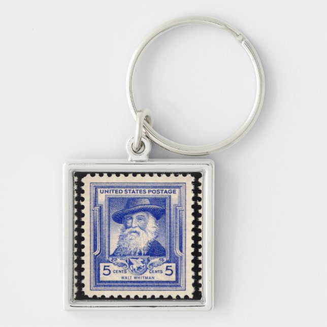 Porte-clés Walt Whitman timbre-poste commémoratif américain (Devant)