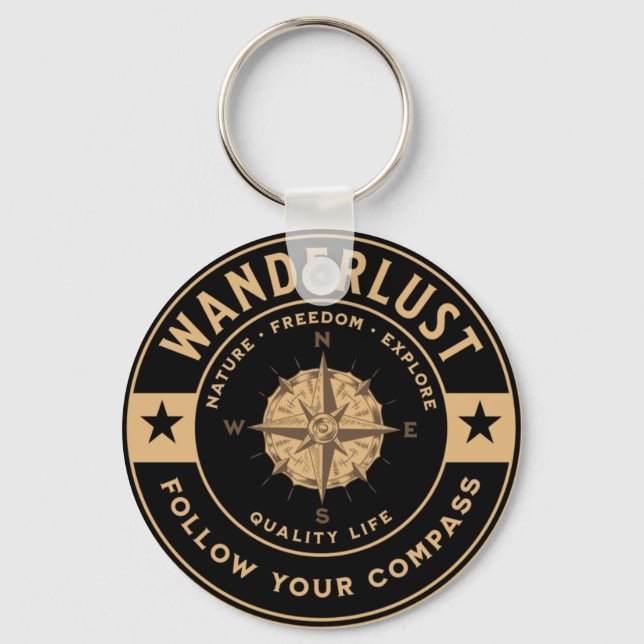 Porte-clés Wanderlust Adventure Camping extérieur Randonnée d (Recto)