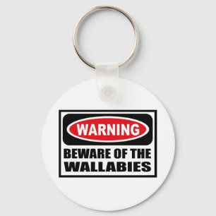 Porte-clés Warning BEWARE OF THE WALLABIES Key Chain