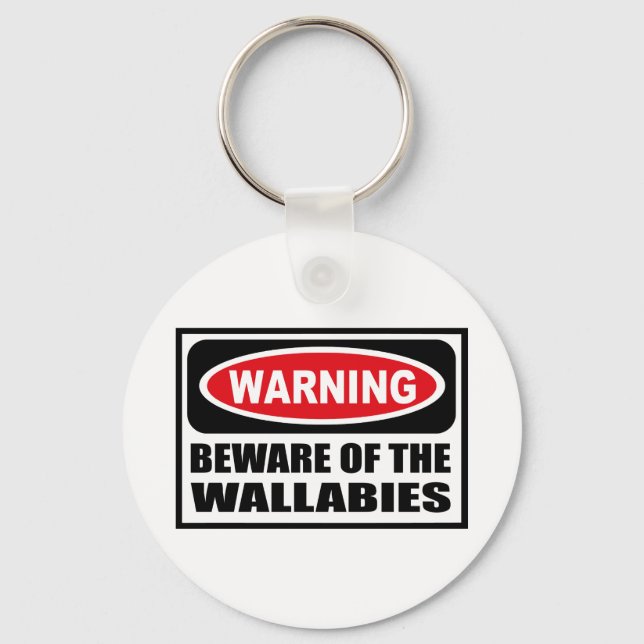 Porte-clés Warning BEWARE OF THE WALLABIES Key Chain (Recto)