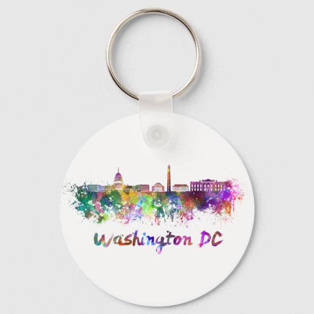Porte-clés Washington DC skyline in watercolor (Recto)
