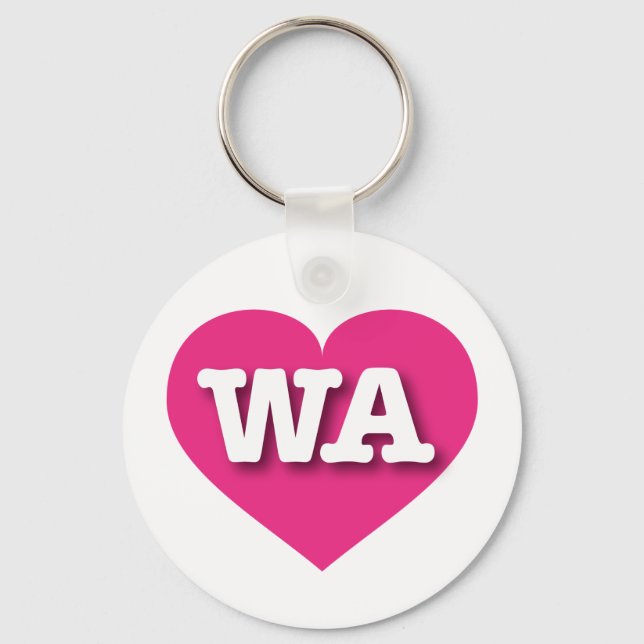 Porte-clés Washington Hot Pink Heart - J'aime WA (Recto)