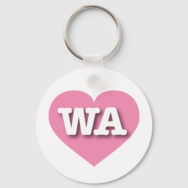 Porte-clés Washington Pink Heart - J'aime WA (Recto)