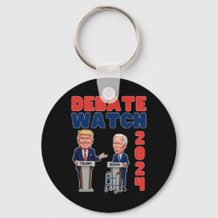 Porte-clés Watch Party 2024 - Trump Biden - Président - Elect
