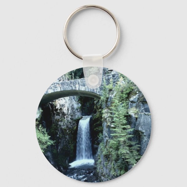Porte-clés Water fall by bridge waterfall (Recto)