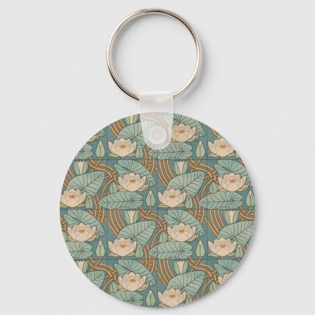 Porte-clés Water Lys Lily Art Nouveau Nature (Recto)