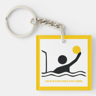 Porte-clés Water polo player black silhouette custom
