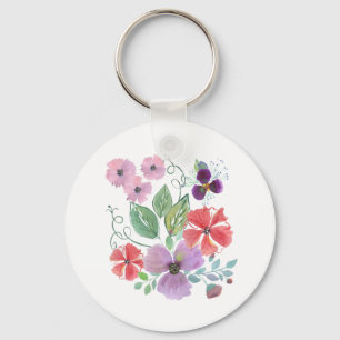 Porte-clés Watercolor flowers