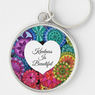 Porte-clés Watercolor Rainbow Mandala With Heart