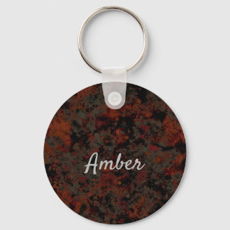 Porte-clés Watercolor Red Gray Paint Splash Personalized